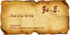 Zsilla Erik névjegykártya